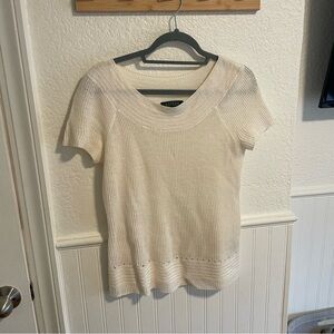 Ralph Lauren Ivory Linen Knit Top